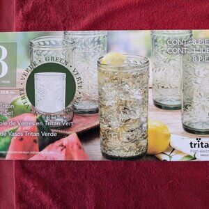 Tritan From Eastman Green Tumbler Set, 23 Fl Oz, Set Of 8
